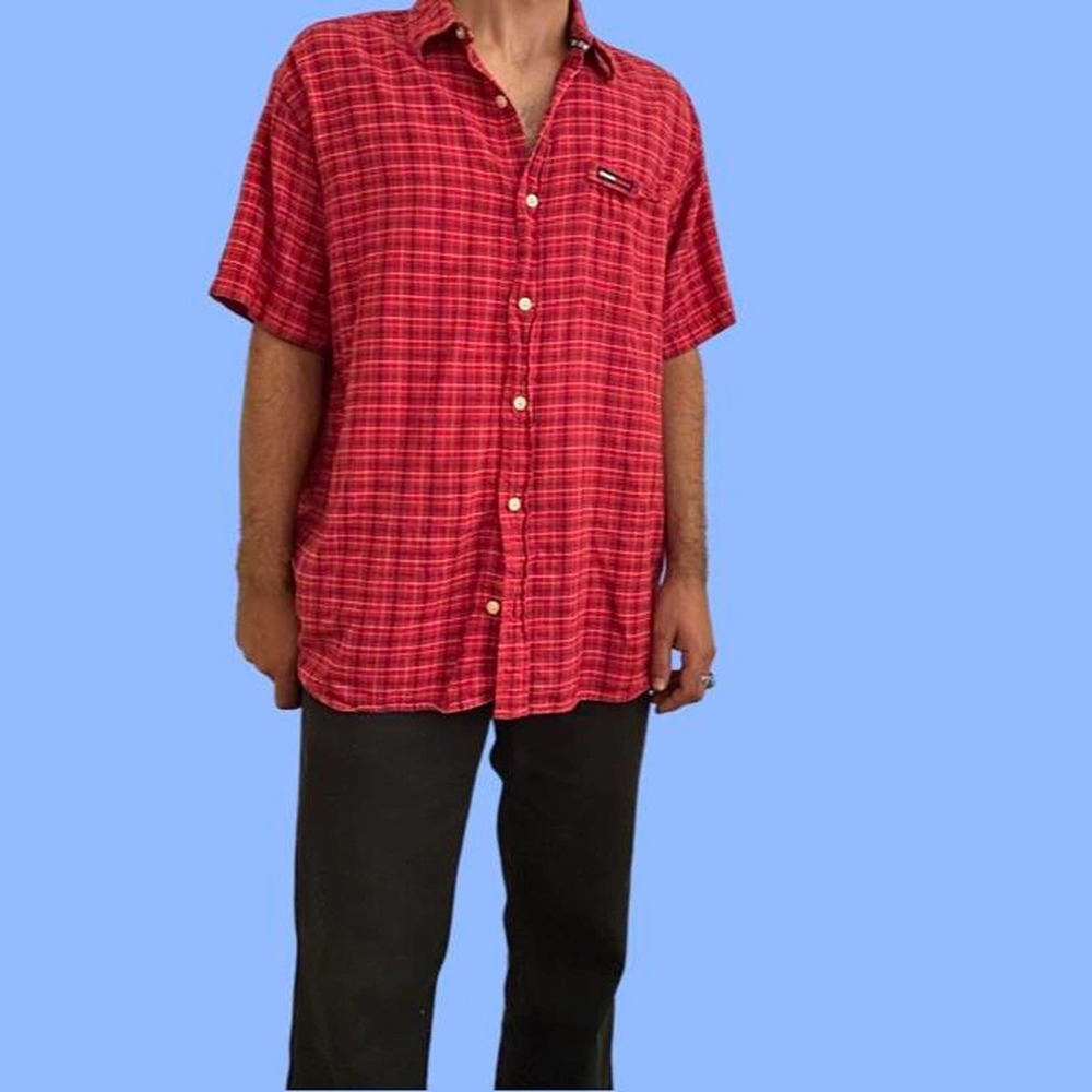 Vintage 1990s red plaid tommy
